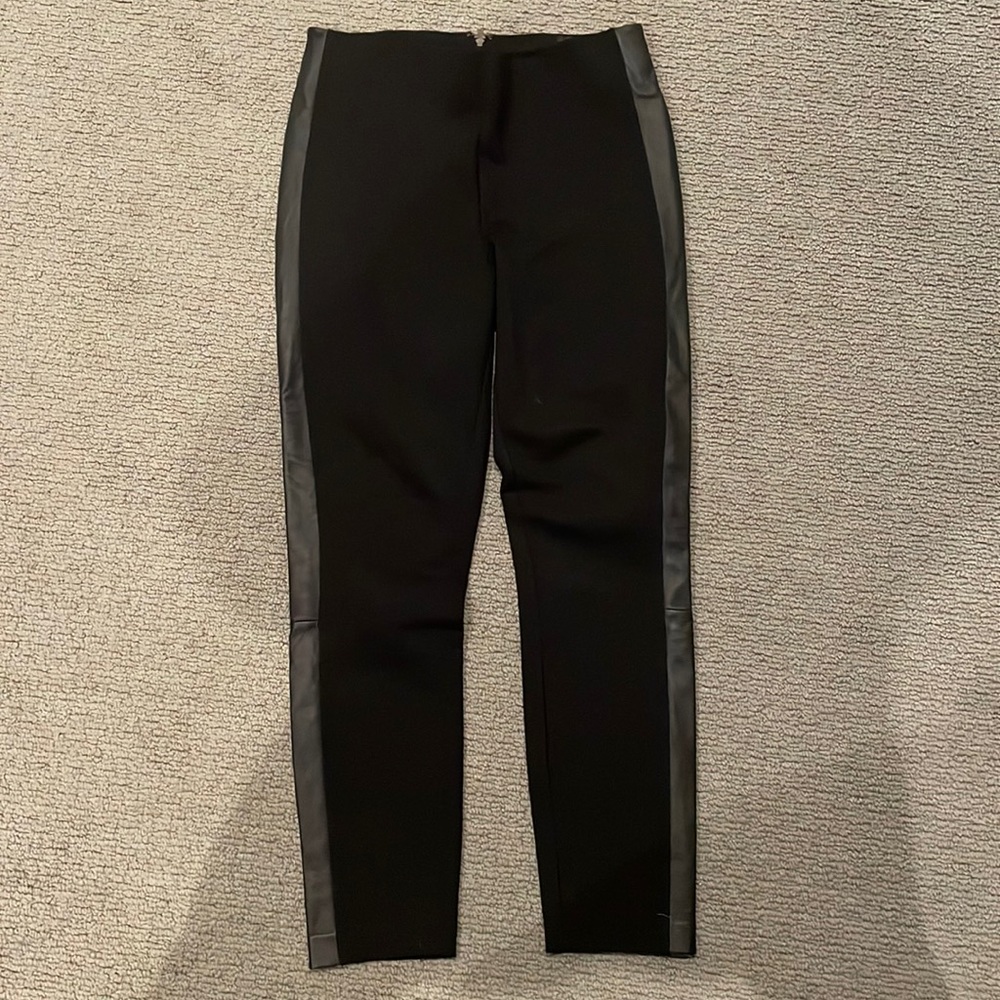 J. Crew Pixie Pant w/ Leather Tuxedo Stripe